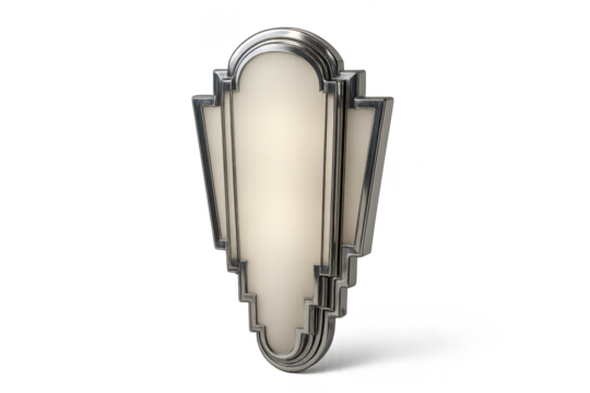 Elegant Art Deco wall sconce light fixture isolated on transparent background