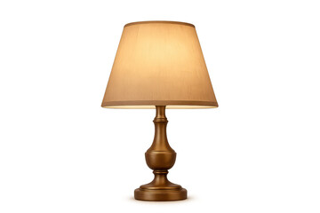 Fototapeta premium Elegant table lamp with warm light, isolated on transparent background, classic design