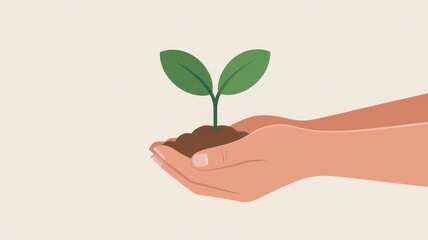 Nurturing New Green Sprout for Environmental Growth Concept