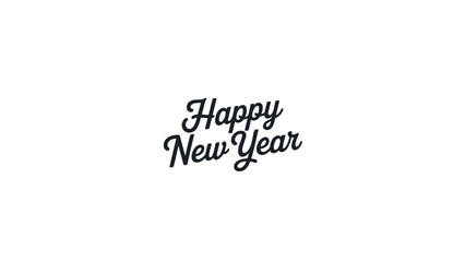 Elegant handwritten script typography celebrating the arrival of the new year with a festive greeting