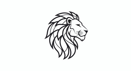 Obraz premium Majestic Lion Head Illustration - A Symbol of Strength and Courage.