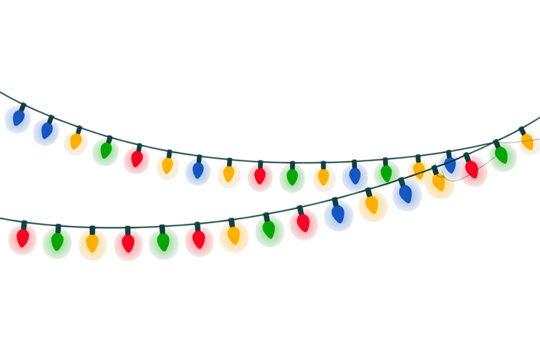Colorful Christmas Bulb Lights for New Year Event and Holiday Banners