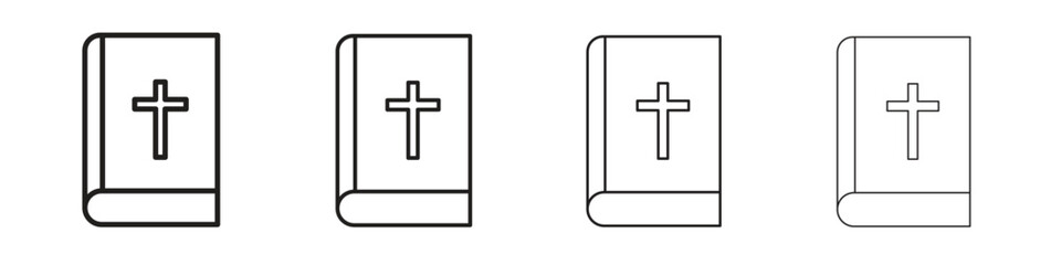 Obraz premium Bible icon with Editable Strokes in thin to bold line styles