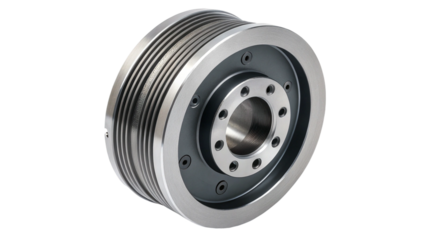 Precision engineered metal pulley, a symbol of industrial strength and mechanical innovation, ideal for engineering projects and manufacturing designs
