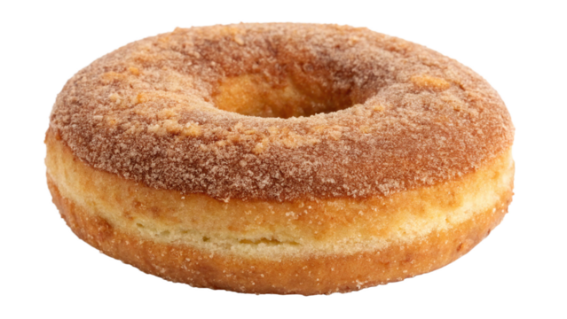 Delicious donut covered with cinnamon sugar, perfect for satisfying your sweet cravings anytime, a tempting treat to brighten your day and share with friends