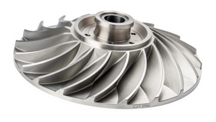 Precision-engineered turbine component showcasing modern industrial design and manufacturing excellence, perfect for engineering, technology, and innovation projects