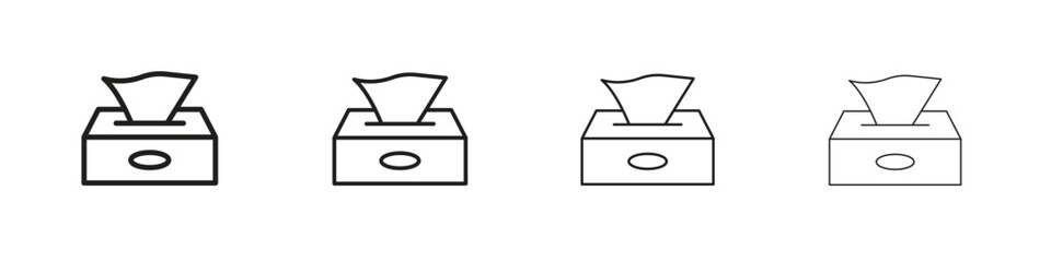 Box tissue icon with Editable Strokes in thin to bold line styles