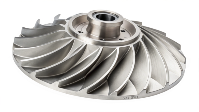 Precision-engineered turbine component showcasing modern industrial design and manufacturing excellence, perfect for engineering, technology, and innovation projects