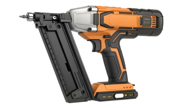 Powerful cordless nail gun for construction projects, delivering precision and efficiency for carpenters and contractors, ready for building and renovation tasks