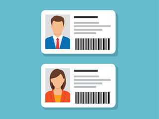 Two generic identification card vector illustration set