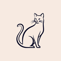 Elegant Line Art Cat Illustration Minimalist Design