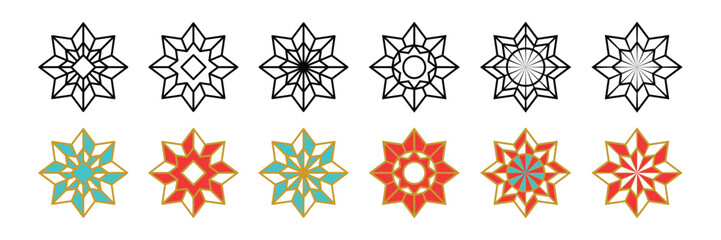 islamic geometric star pattern vector rub el hizb ornament for mosque and arabesque design traditional decorative element