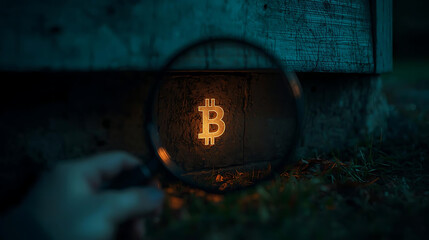 Discovering bitcoin wealth with magnifying glass
