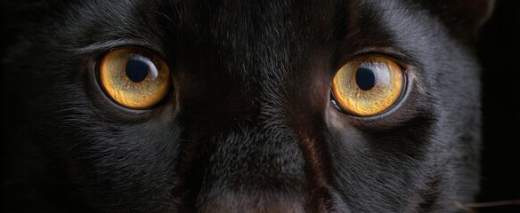the fierce stare of black panther eyes showing power and enigma
