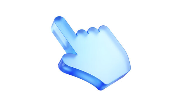 3d Click pointer cursor hand icon on white background PNG 3d illustration