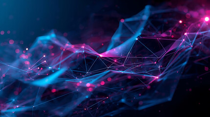Futuristic network connections glow in vibrant hues