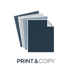Minimal Paper Stack Illustration for Professional Print and Copy Shop Logo