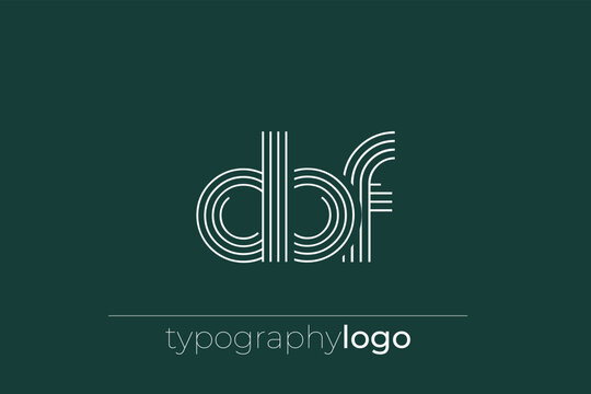DBF modern geometric typography logo