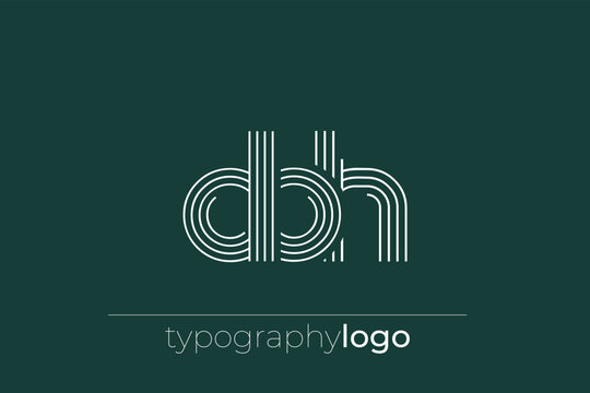 DBH modern geometric typography logo