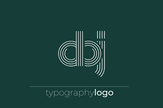 DBJ modern geometric typography logo