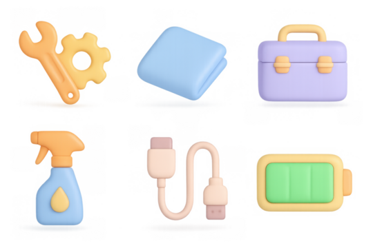 Vibrant tool and equipment icon set for creative design projects