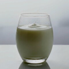 Milk in the tall glass.