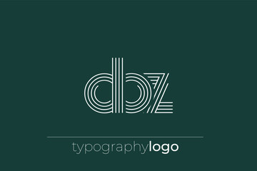 DBZ modern geometric typography logo