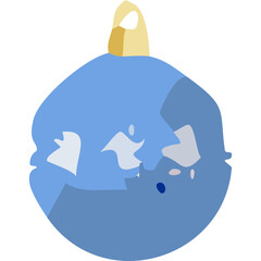 Fototapeta premium minimalist blue christmas bauble in flat geometric style