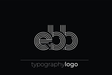 EBB modern geometric typography logo