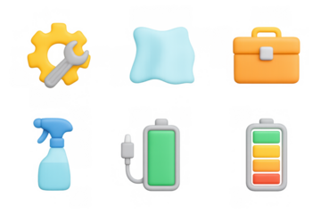 Bright and modern equipment icon set for digital design and applications
