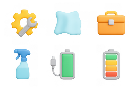 Bright and modern equipment icon set for digital design and applications