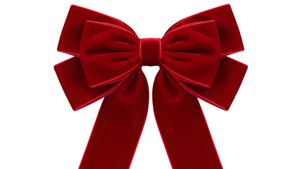 Elegant red velvet bow decoration for christmas or holiday gift wrapping