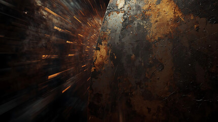 Striking abstract texture with bronze and dark hues