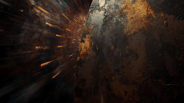 Striking abstract texture with bronze and dark hues