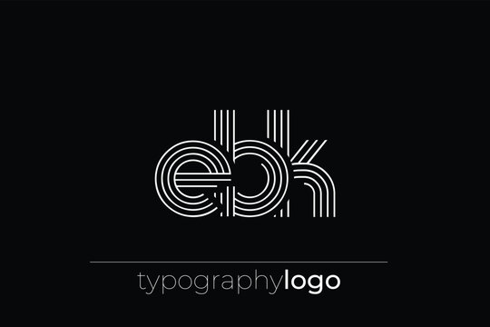 EBK modern geometric typography logo