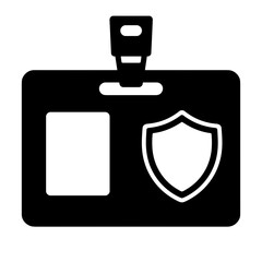 Obraz premium ID badge with shield icon, access control and security identification