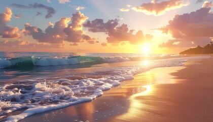 Fototapeta premium sunset over the river