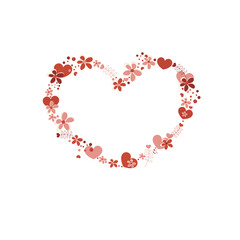 Floral Heart Wreath classic romantic red colors III