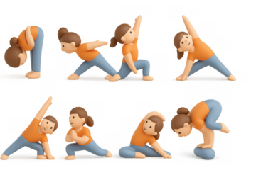 Yoga pose icons collection for wellness and meditation concepts