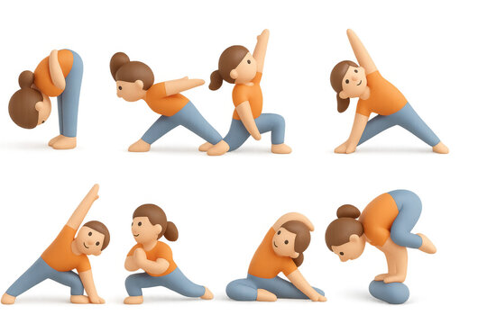 Yoga pose icons collection for wellness and meditation concepts