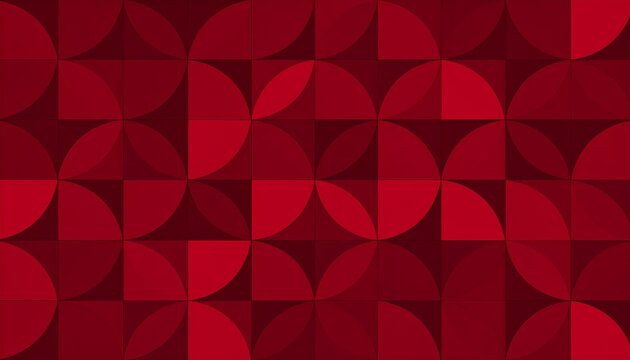 Dark seamless red Bauhaus abstract vector quarter circles grid background illustration formed as a bold geometric pattern offering modern style for versatile creative use in contemporary projects acro