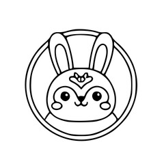 Obraz premium Cute Minimalist Festival Rabbit Face Ornament