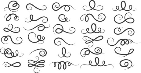 Calligraphy flourish swirls