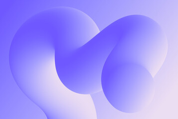 3D ribbon curl. Wavy line, stripe shape, form in white, indigo, light purple violet, iris, steel blue, pastel smooth gradients, twisting dynamically across a smooth, bright background. Web design