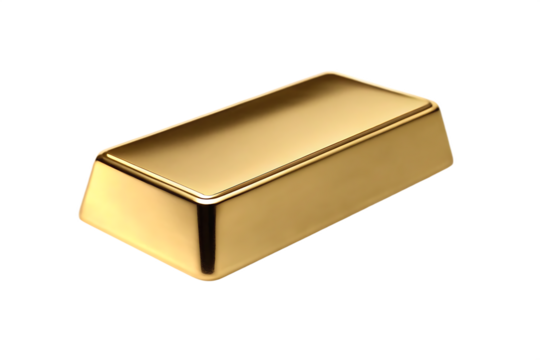 Shiny gold bar on transparent background isolated on a transparent background precious metal