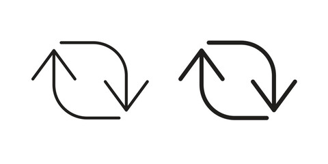 Arrows repeat icon or logo pack. Vector Illustration Outline and flat