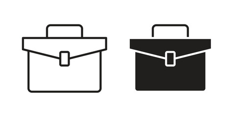 Briefcase icon or logo pack. Vector Illustration Outline and flat