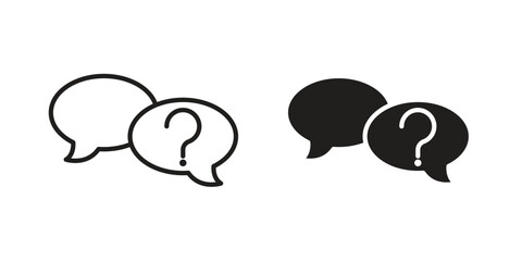 Comment question icon or logo pack. Vector Illustration Outline and flat