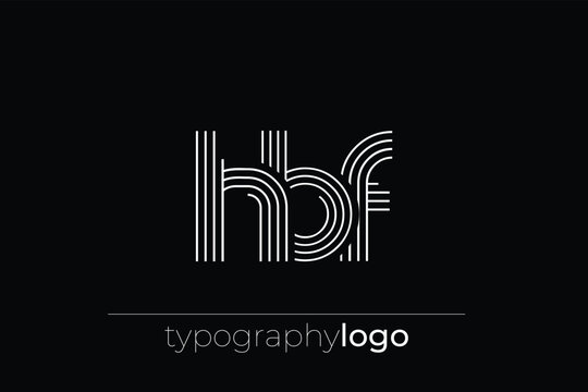 HBF modern geometric typography logo