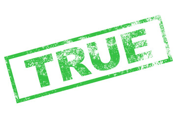 True green stamp sign, vintage true green seal sign illustration in PNG isolated on transparent background